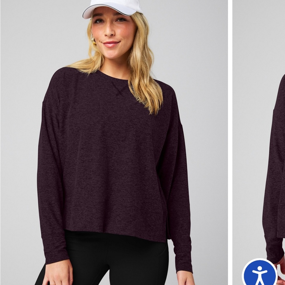 Fabletics Deep Purple Long Sleeve Tee